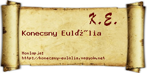 Konecsny Eulália névjegykártya